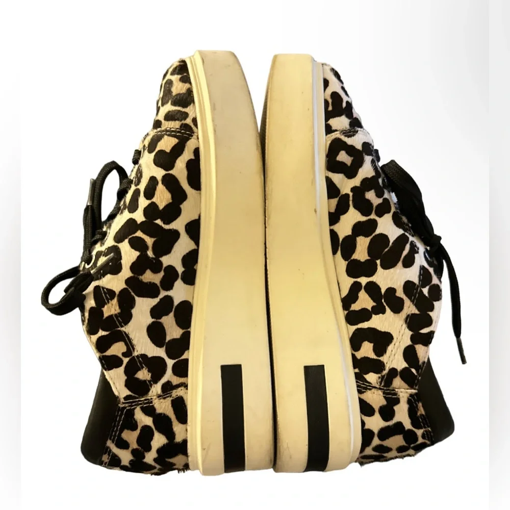 Linea Paolo Kendra Platform Sneaker Real Calf Hair Lace Up Shoes